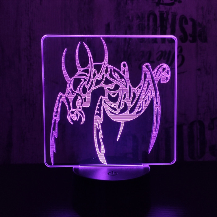 Hangya 7 színű 3D led lámpa