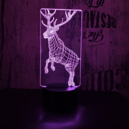 Ugró szarvas 7 színű 3D led lámpa