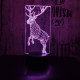 Ugró szarvas 7 színű 3D led lámpa