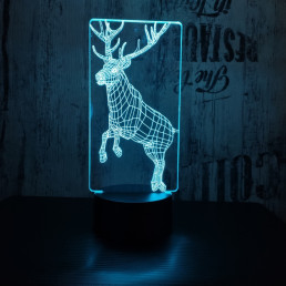 Ugró szarvas 7 színű 3D led lámpa