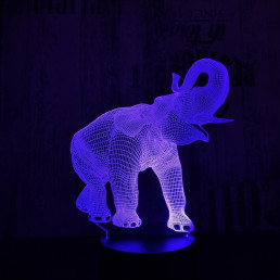 Elefánt 3 7 színű 3D led lámpa