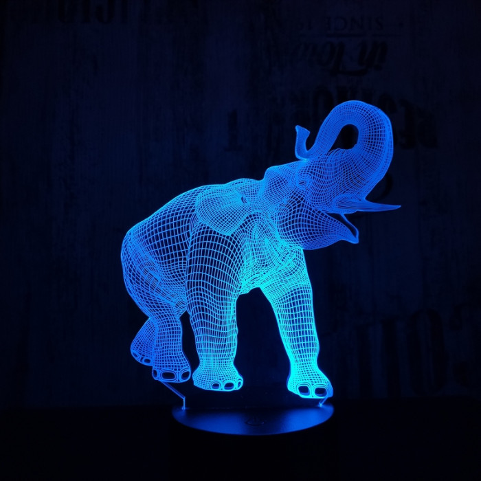 Elefánt 3 7 színű 3D led lámpa