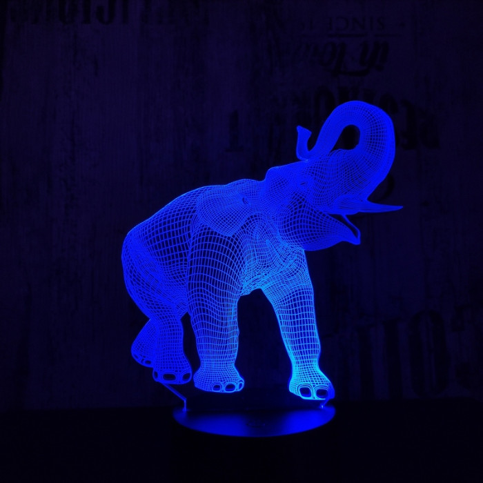 Elefánt 3 7 színű 3D led lámpa
