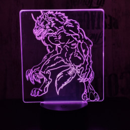 Farkasember 7 színű 3D led lámpa