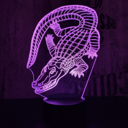 Krokodil 7 színű 3D  led lámpa