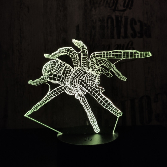 Pók 2  7 színű 3D led lámpa