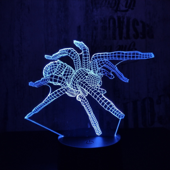 Pók 2  7 színű 3D led lámpa