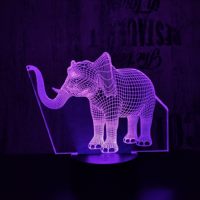 Elefánt 2 7 színű 3D led lámpa