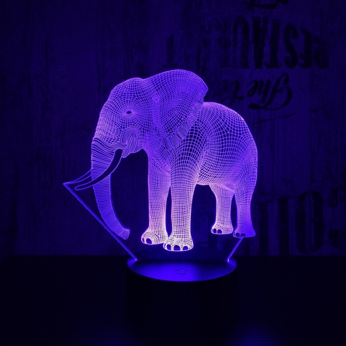 Elefánt 4 3D led lámpa