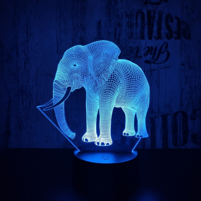 Elefánt 4 3D led lámpa