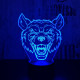 Farkas Fej 2 7 színű 3D led lámpa