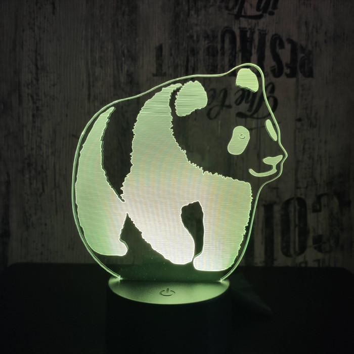 Sétáló panda 7 színű 3D led lámpa