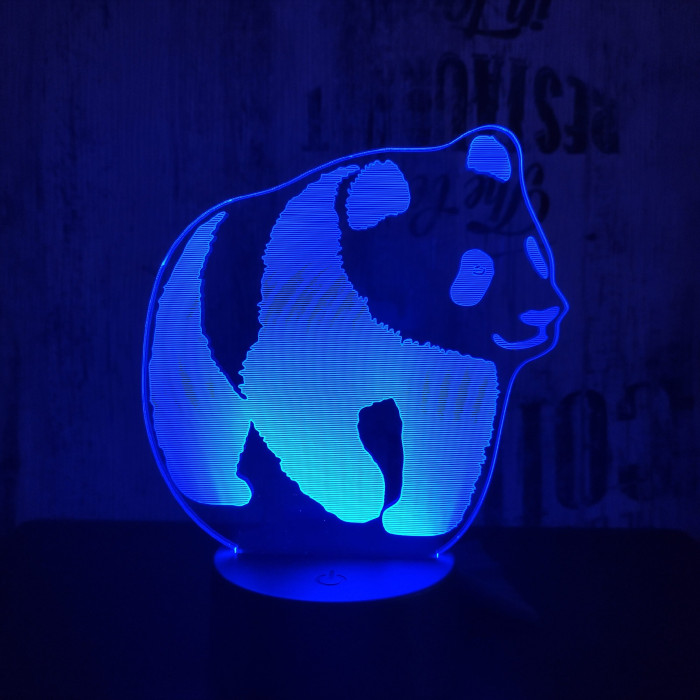 Sétáló panda 7 színű 3D led lámpa