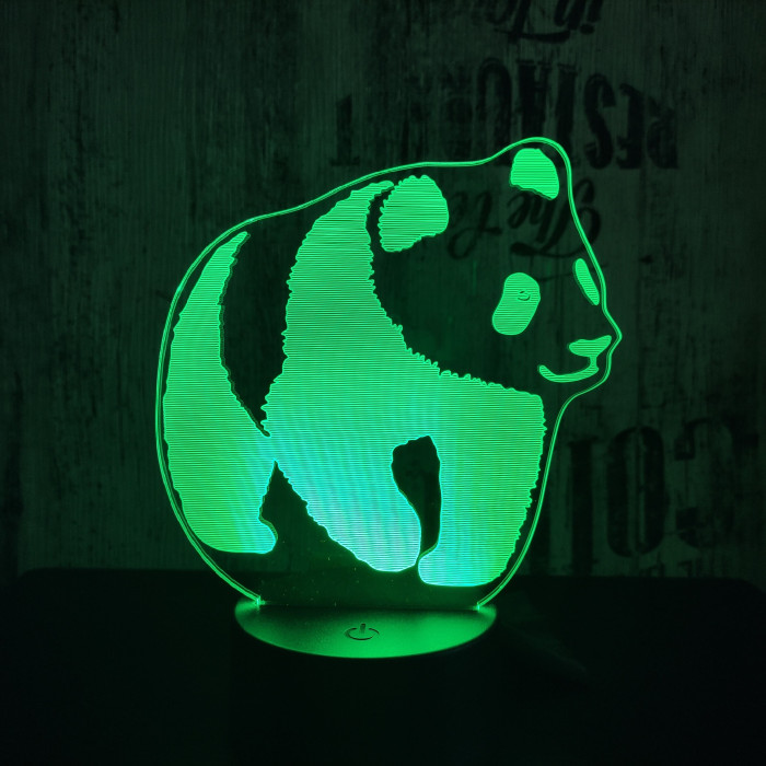 Sétáló panda 7 színű 3D led lámpa