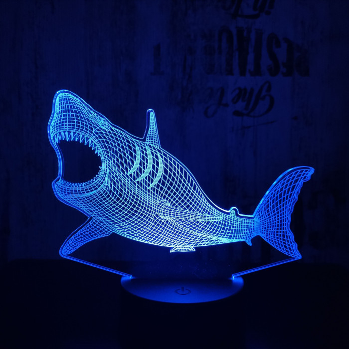 Cápa 3  7 színű3D led lámpa