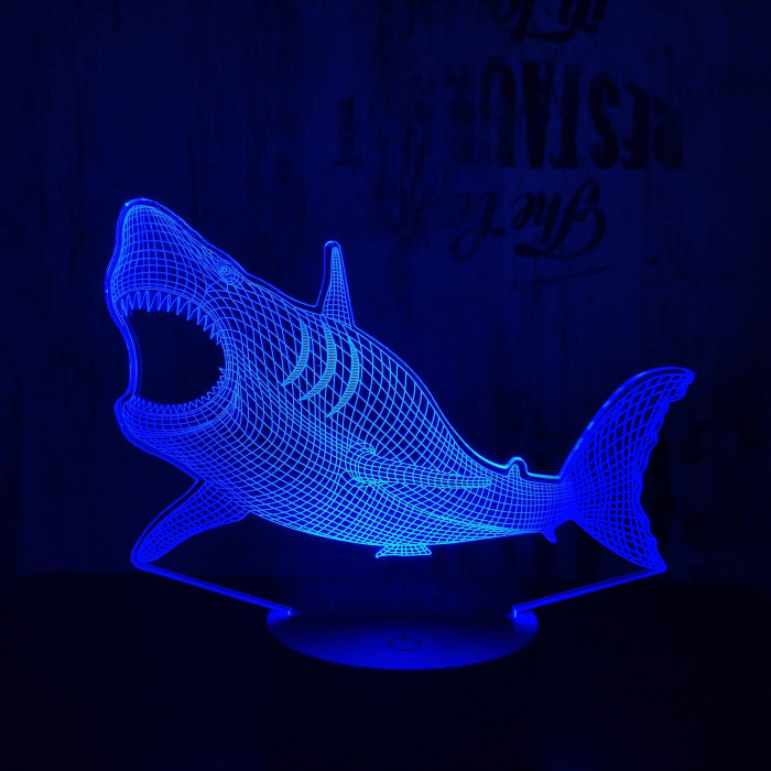 Cápa 3  7 színű3D led lámpa