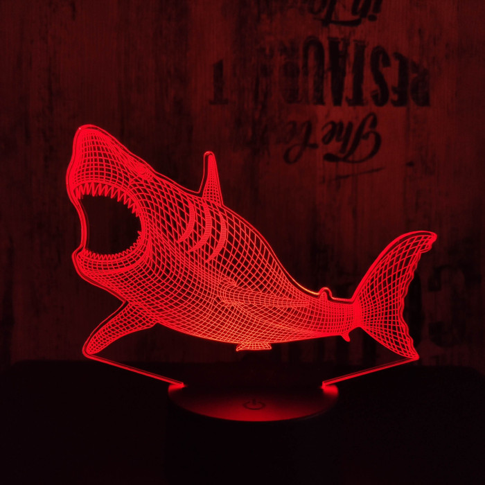 Cápa 3  7 színű3D led lámpa