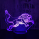 Ugró oroszlán 7 színű 3D led lámpa