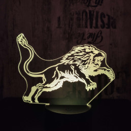 Ugró oroszlán 7 színű 3D led lámpa
