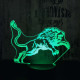 Ugró oroszlán 7 színű 3D led lámpa
