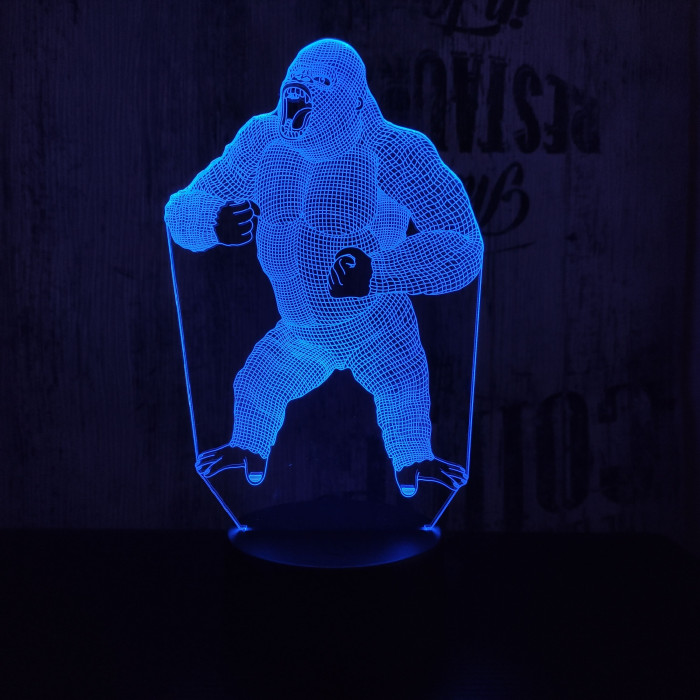 Gorilla 7 színű 3D led lámpa