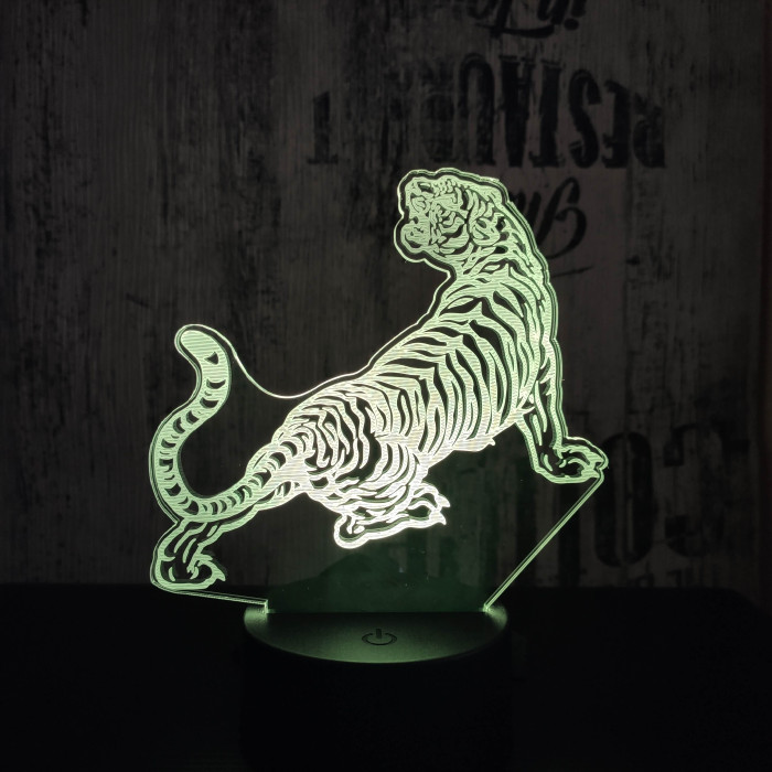 Tigris  7 színű 3D led lámpa