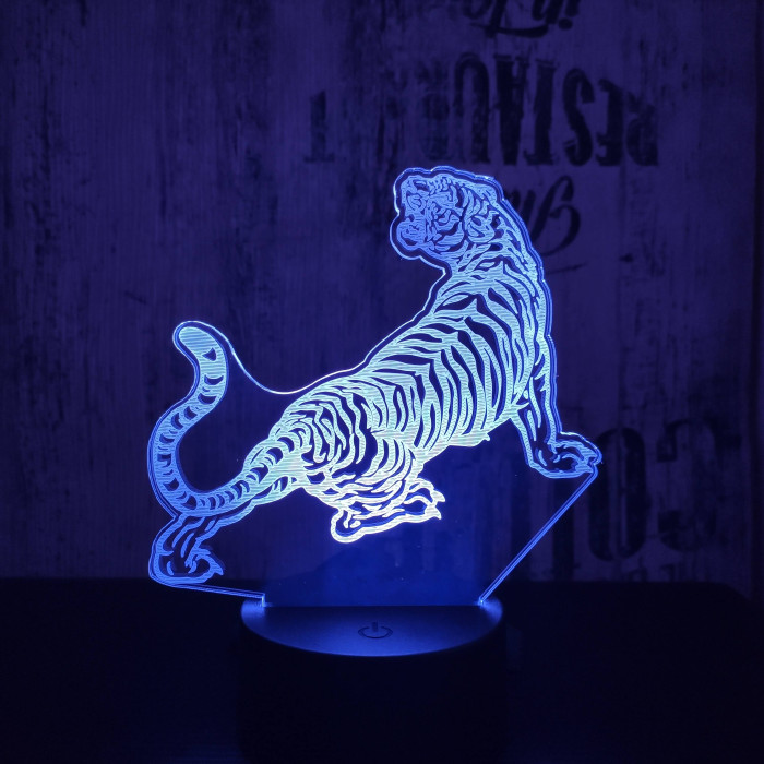 Tigris  7 színű 3D led lámpa