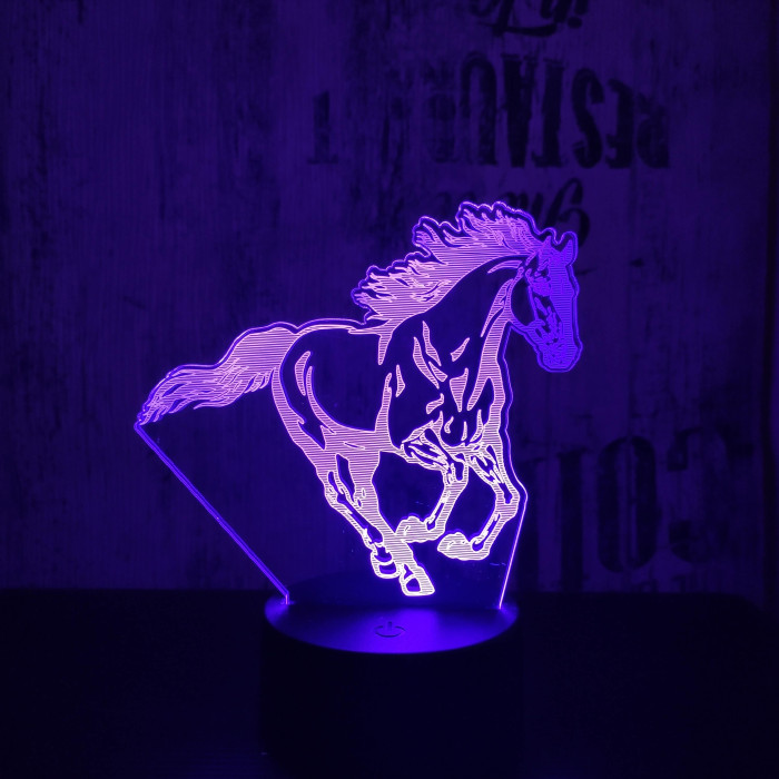 Vágtázó Ló 2 3D led lámpa