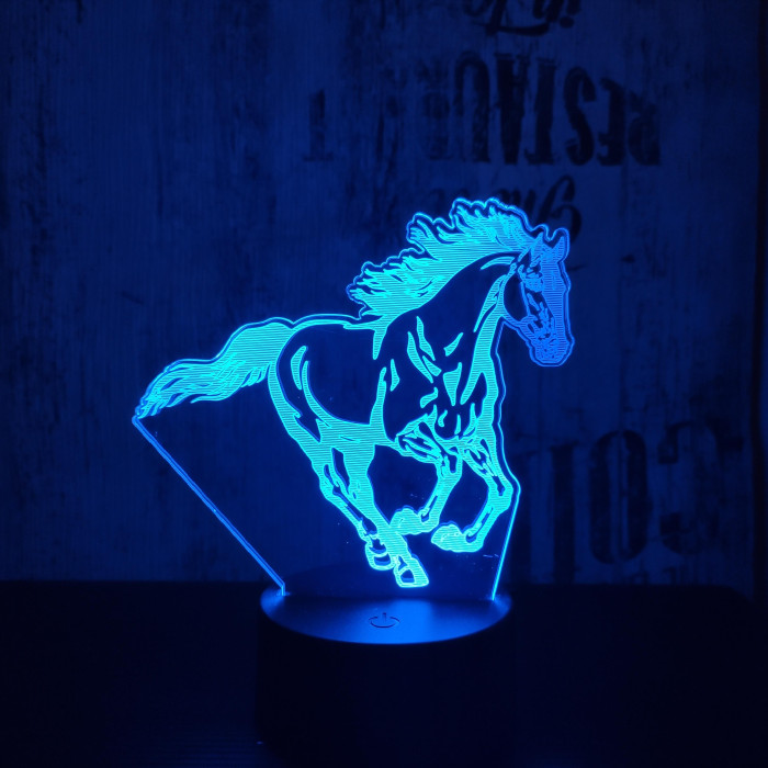 Vágtázó Ló 2 3D led lámpa