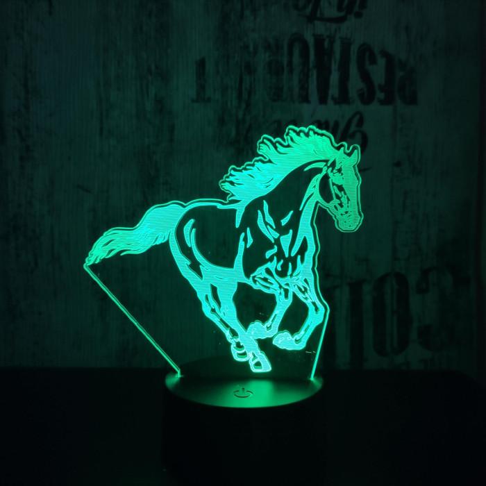 Vágtázó Ló 2 3D led lámpa