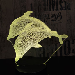 Úszó delfin pár 7 színű 3D led lámpa