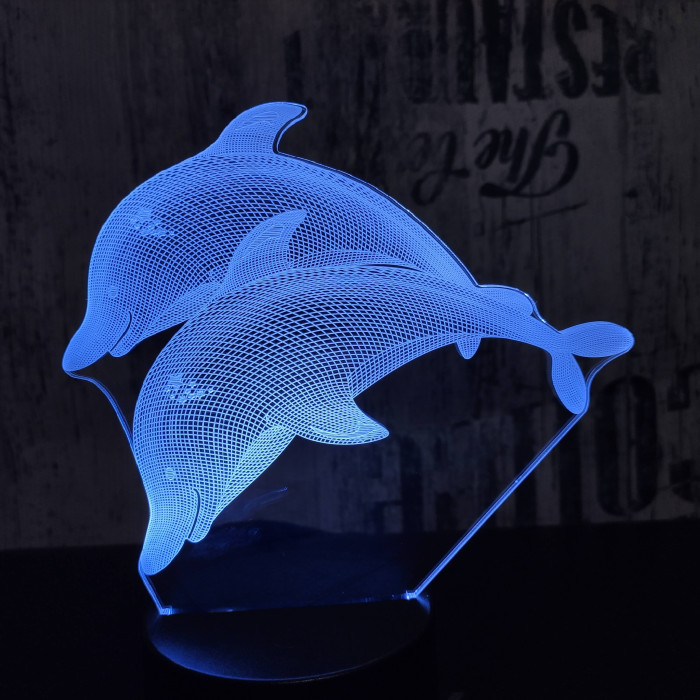 Úszó delfin pár 7 színű 3D led lámpa