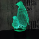 Két Pingvin 7 színű  3D led lámpa