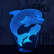 Delfin és kicsinye 7 színű 3D led lámpa