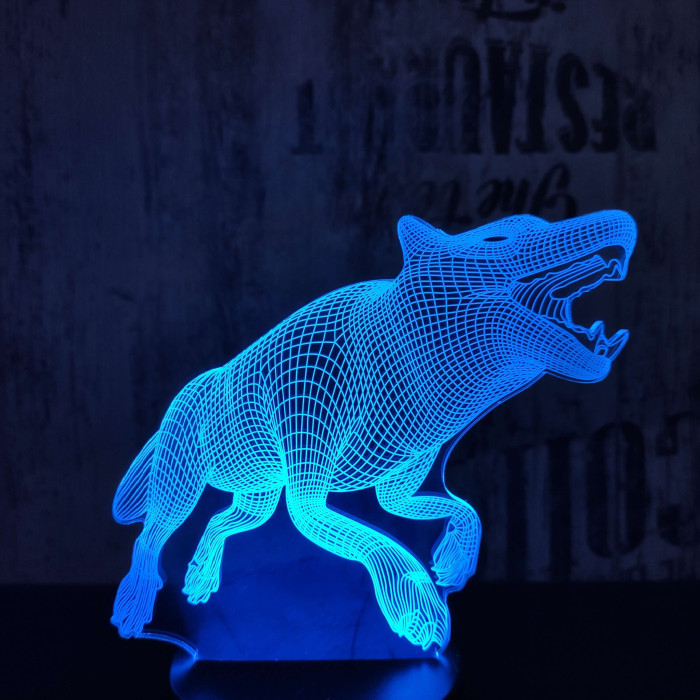 Vérfarkas 7 színű 3D led lámpa