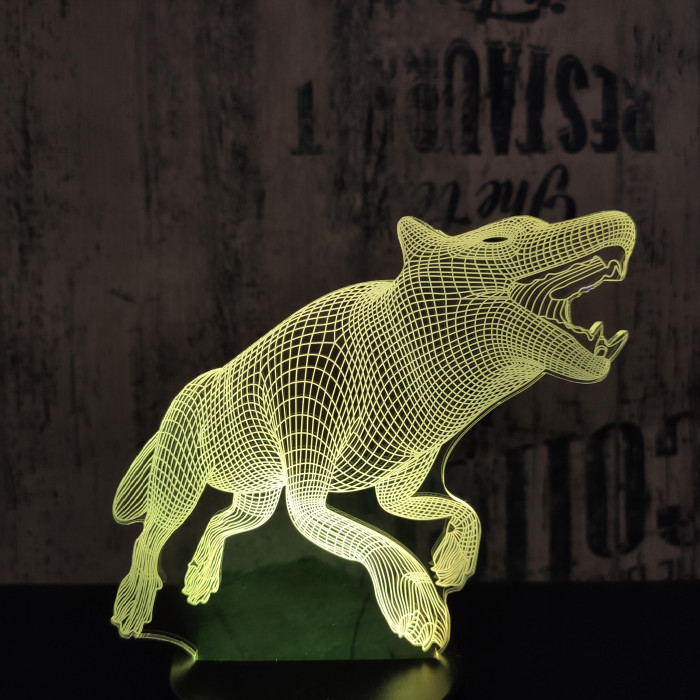 Vérfarkas 7 színű 3D led lámpa