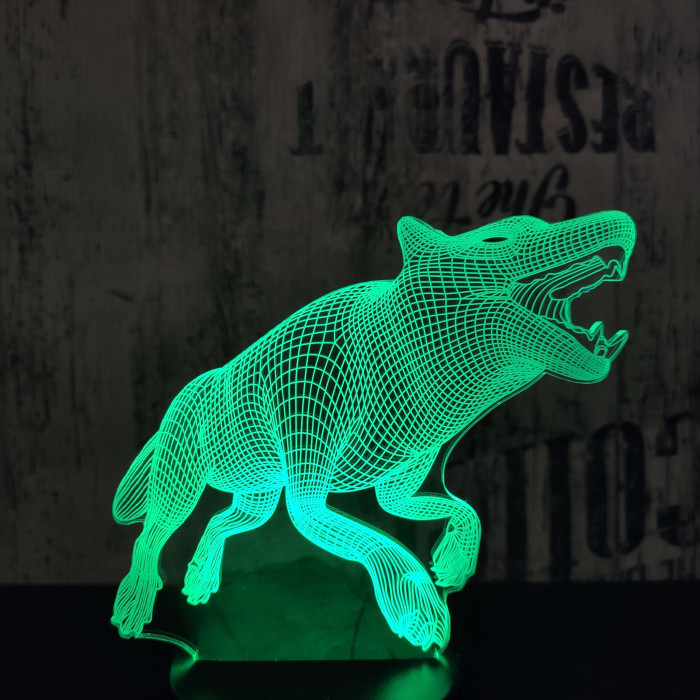 Vérfarkas 7 színű 3D led lámpa