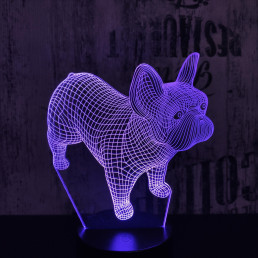 Francia bulldog 3D led lámpa