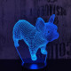 Francia bulldog 3D led lámpa
