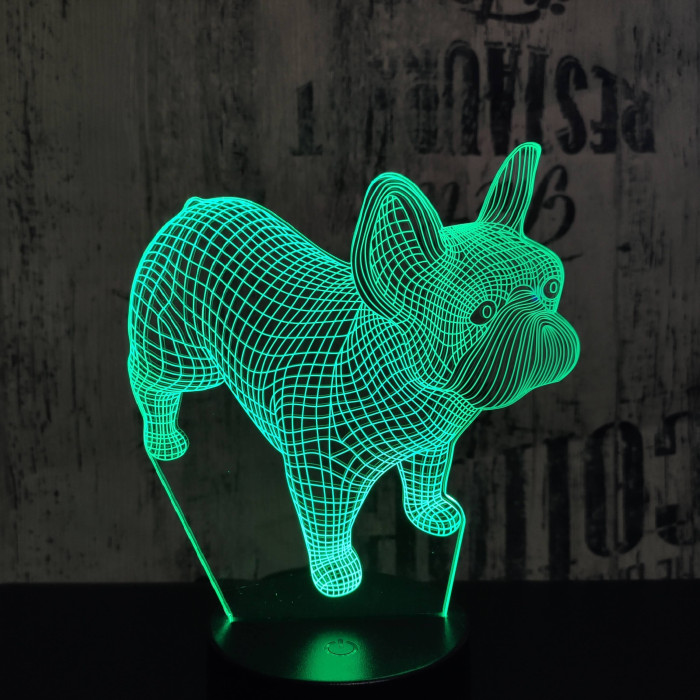 Francia bulldog 3D led lámpa