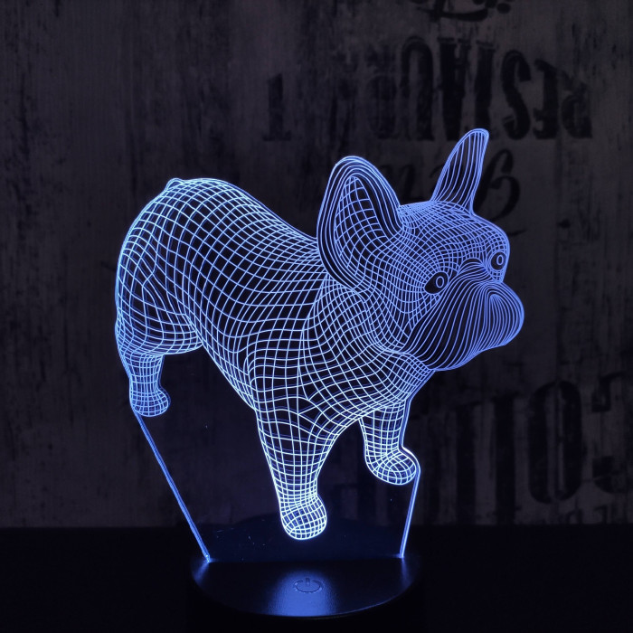 Francia bulldog 3D led lámpa
