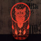 Bagoly Totem 7 színű 3D led lámpa