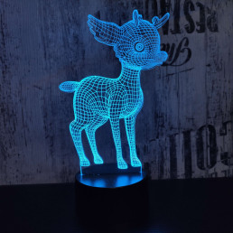 Őzike  7 színű 3D led lámpa