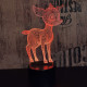 Őzike  7 színű 3D led lámpa