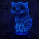 Nevető cica 7 színű 3D led lámpa