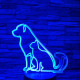 Kutya cica barátság 7színű 3D led lámpa