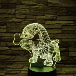 Boxer és a csontja  7 színű  3D led lámpa
