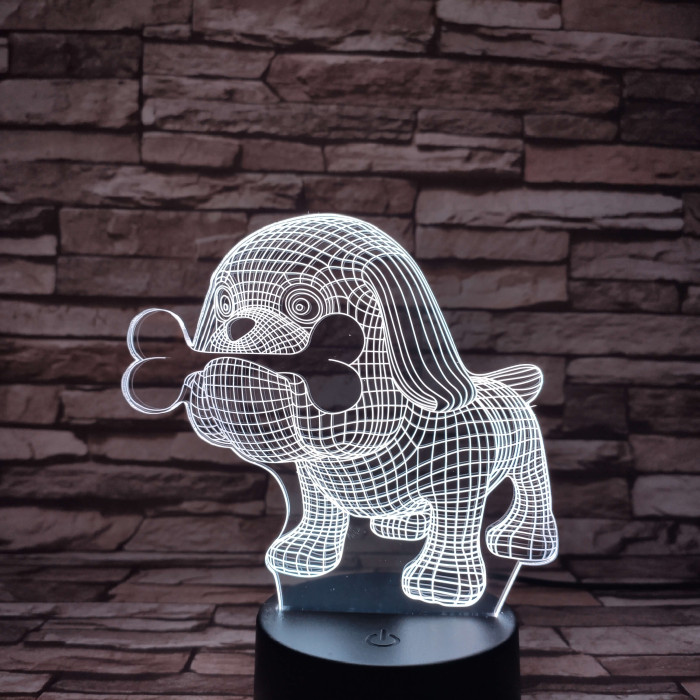 Boxer és a csontja  7 színű  3D led lámpa