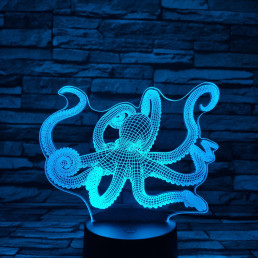 Polip 7 színű 3D led lámpa