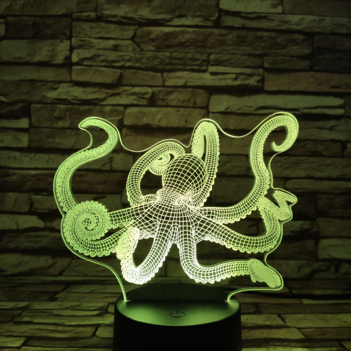 Polip 7 színű 3D led lámpa